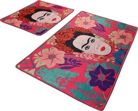Bathmat Set (2 Pieces) Frida - Pink Multicolor