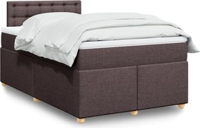 vidaXL Κρεβάτι Boxspring με Στρώμα Σκούρο Καφέ 120x190 εκ Υφασμάτινο