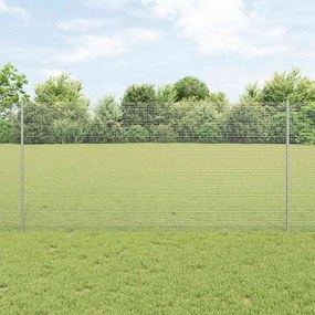 vidaXL Φράχτης με Στήλες. Ασημί 1.2 x 10 m Ατσάλι
