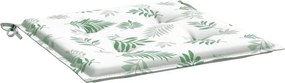 vidaXL Μαξιλάρια Καρέκλας 4 τεμ. Σχέδιο Φύλλων 50x50x4 εκ. Υφασμάτινα