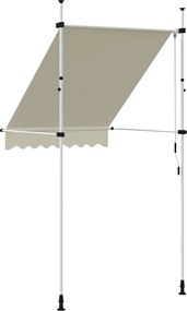 vidaXL Τέντα Συρόμενη Χειροκίνητη Κρεμ 150 εκ.