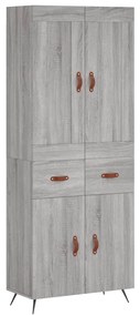 vidaXL Ντουλάπι Γκρι Sonoma 69,5 x 34 x 180 εκ. Επεξεργασμένο Ξύλο