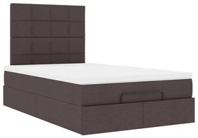 Οθωμανικό κρεβάτι με στρώμα Σκούρο καφέ 120x190 cm Ύφασμα 3313143