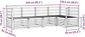 vidaXL Σειρά Καναπέ Εξωτερικού 5 τμχ. 5-θέσια Λευκό