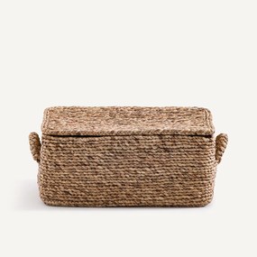 Ορθογώνιο πλεκτό καλάθι από υδροϋάκινθο, LIAN