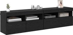 vidaXL Βάσεις τηλεόρασης 2 pcs Μαύρη Οξυά Επεξεργασμένο Ξύλο
