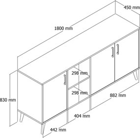 Κονσόλα Δρυς DRACOPA 180x45x80
