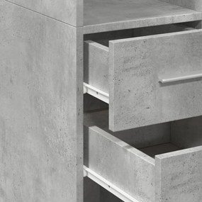 vidaXL Ντουλάπι Γκρι Σκυροδέματος 50x42,5x185 εκ. Επεξεργασμένο Ξύλο