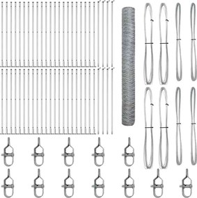 vidaXL Στύλος Περιφράξεων Ασημί 100 x 1,2 μ (36 mm δίχτυ) Ατσάλι