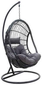 Swing Lacie hanging pe metal anthracite-cushion gray 104x125.5x200 εκ.