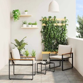 vidaXL Σύνολα επίπλων με μαξιλάρι 3 pcs Μπεζ και Κρέμ Ρατάν