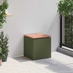 vidaXL Παγκάκι κήπου Λαδί 40 x 40 x 43 cm Ατσάλι