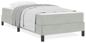vidaXL Κρεβάτι box spring με στρώμα Ανοιχτό γκρι 80 x 200 cm Βελούδο