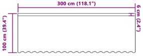 vidaXL Κουρτίνες με κουρτίνες Floral Λευκό 300 x 100 cm Πολυεστέρας