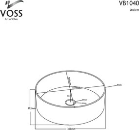 Voss Ring-D VB1040 Ø40 Glass Clear - Επιτραπεζιος Γυάλινος Νιπτηρας
