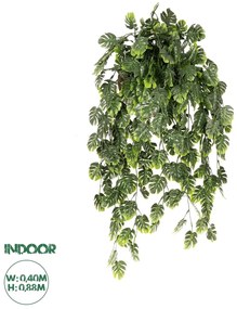 20633 GloboStar® Artificial Garden MONSTERA HANGING PLANT 20633 Τεχνητό Κρεμαστό Διακοσμητικό Φυτό Φτέρης Π40 x Μ40 x Y88cm