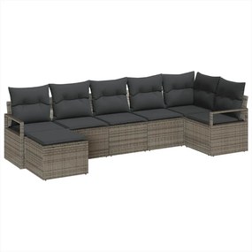 vidaXL Σετ Καναπέ 7 pcs Γκρι συνθετικό ρατάν