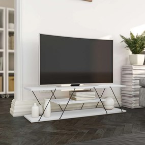 Έπιπλο Τηλεόρασης Λευκό / Μαύρο CLONOLE 120x33x33