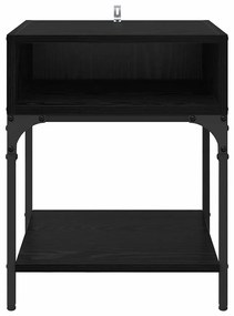 vidaXL Κομοδίνο Μαύρη Οξυά 40 x 40 x 50 cm Επεξεργασμένο ξύλο