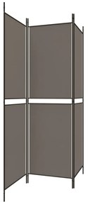 Διαχωριστικό Δωματίου με 3 Πάνελ Ανθρακί 150x220 εκ. από Ύφασμα - Ανθρακί