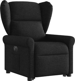 vidaXL Πολυθρόνα Ηλεκτρική Ανακλινόμενη με Ανύψωση Μαύρη Υφασμάτινη