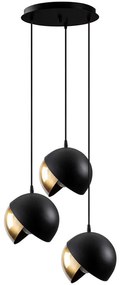 Φωτιστικό Οροφής Berceste 521SHN3384 Φ40x114cm 3xE27 40W Black-Gold Opviq