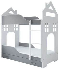 Παιδική Κουκέτα με Συρτάρι  House II  Grey  80x180cm  BC50021 BabyCute (Δώρο τα Στρώματα)