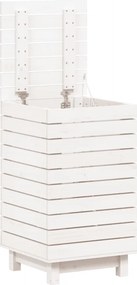 vidaXL Καλάθι Ρούχων Λευκό 44x44x76 εκ. από Μασίφ Ξύλο Πεύκου