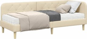 vidaXL Κρεβάτι Γωνίας Κρεμ 80 x 200 cm ύφασμα
