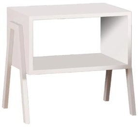 Taffa bedside table with white metal legs in white shade 49x35x49cm 49x35x49 εκ.