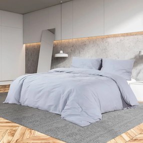 Σετ Παπλωματοθήκη vidaXL Γκρι 155x220 εκ. Βαμβακερό