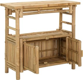 vidaXL Τραπέζι κονσόλας με ράφι Φυσικό 80 x 35 x 75 cm Μπαμπού