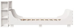 vidaXL Σκελετός Κρεβατιού Χωρίς Στρώμα Λευκό 100x200 εκ. Μασίφ Πεύκο