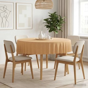 vidaXL Ύφασμα Τραπέζης Μπεζ Διάμ. 140 cm Γύρος