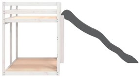 vidaXL Κουκέτα με Τσουλήθρα/Σκάλα Λευκό 80x200 εκ. Μασίφ Ξύλο Πεύκου