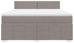 Κρεβάτι Boxspring με Στρώμα Taupe 180x200 εκ. Υφασμάτινο - Μπεζ-Γκρι