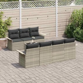 vidaXL Σετ Καναπέ Κήπου 8 pcs Ανοιχτό γκρι Πολυ ράταν