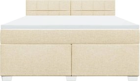 vidaXL Κρεβάτι Boxspring με Στρώμα Κρεμ 180x200 εκ. Υφασμάτινο