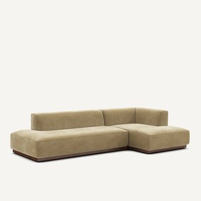 Γωνιακός XL καναπές αριστερός από βελούδο stonewashed, JACOPO