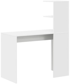 vidaXL Λευκό Γραφείο Γραφής Λευκό MDF Συμπαγές Διακοσμητικά Ένθετα