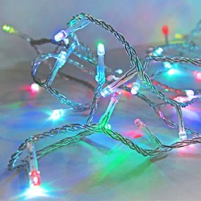 100 χριστουγεννιάτικα led πολύχρωμα RGB λαμπάκια IP44 με διάφανο καλώδιο και πρόγραμμα
