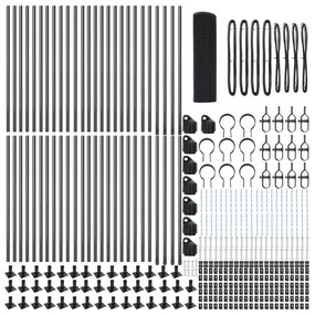 vidaXL Welded Wire Fence με 13 Στήλες Γκρι 0.4x100 μ Μέταλλο