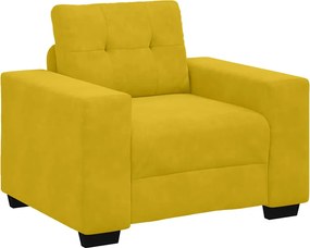 vidaXL Πολυθρόνα Κίτρινη Βελούδινη 100x78x80 εκ.