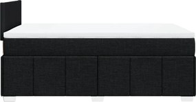 vidaXL Κρεβάτι Boxspring με Στρώμα Μαύρο 120x200 εκ. Υφασμάτινο