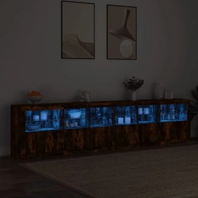 vidaXL Μπουφές με LED Καπνιστή Δρυς 283 x 37 x 67 εκ.
