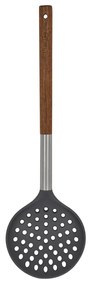 Κουτάλα Τρυπητή 01-2633 Stone Με Λαβή Ξύλο Anthracite Estia Wood