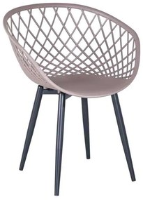 REX Πολυθρόνα Μέταλλο Βαφή Μαύρο, PP-UV Sand Beige (εκτός συσκευασίας)