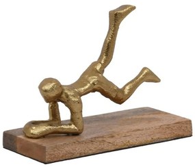 Διακοσμητικό Αντικείμενο Yoga 937-123-003 18x10x15cm Natural-Gold Metal,Wood