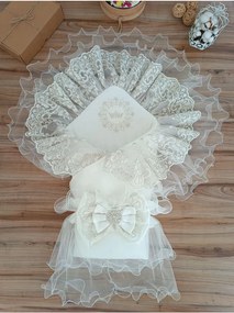 Stewehome Κουβέρτα αγκαλιάς για νεογέννητα από βαμβάκι Λευκό