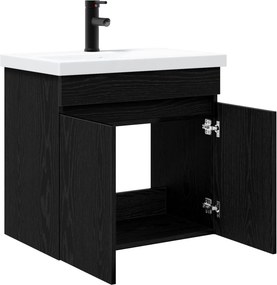 vidaXL Μονάδα μπάνιου με βρύση Μαύρη Δρυς 61 x 40 x 74,5 εκ.